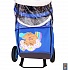 Санки-коляска Snow Galaxy City-1-1, дизайн - 2 Медведя на облаке на синем фоне, на больших надувных колёсах с сумкой и варежками  - миниатюра №4